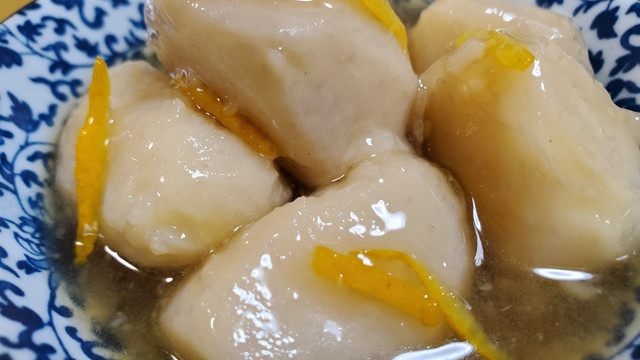 サトイモの麺つゆ・柚子あんかけ